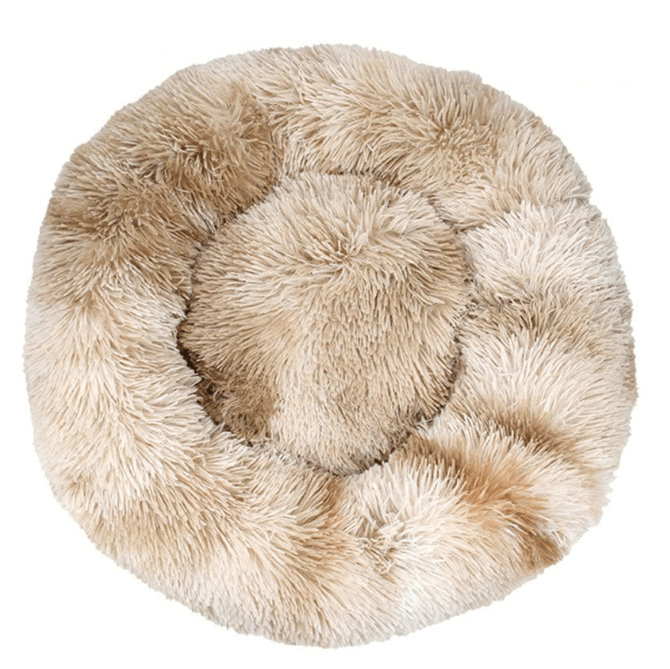Haustierbett FLUFF MIX Flauschiges Hunde- Katzenbett Coffee / XS - ⌀40 cm