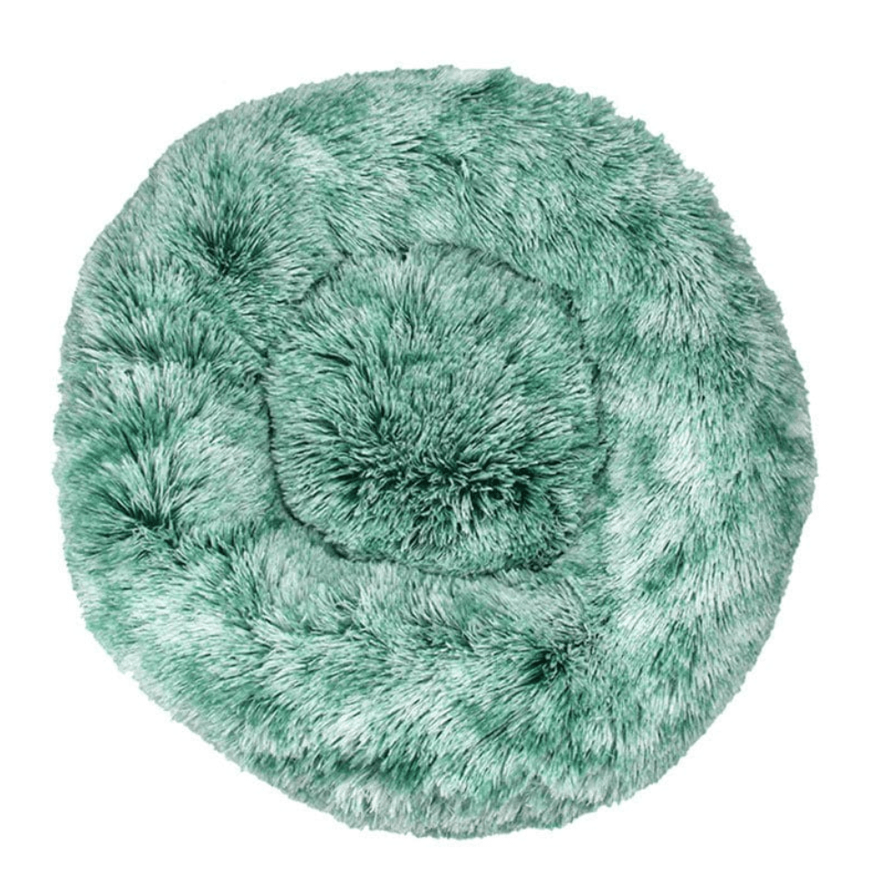 Haustierbett FLUFF MIX Flauschiges Hunde- Katzenbett Emerald / XS - ⌀40 cm