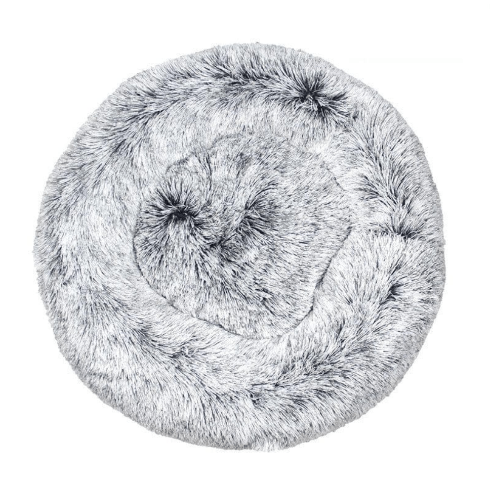 Haustierbett FLUFF MIX Flauschiges Hunde- Katzenbett Grey / XS - ⌀40 cm