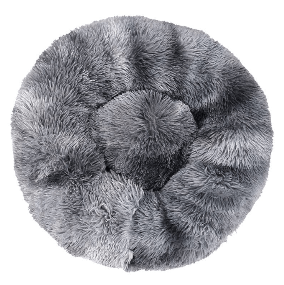 Haustierbett FLUFF MIX Flauschiges Hunde- Katzenbett Jet / XS - ⌀40 cm