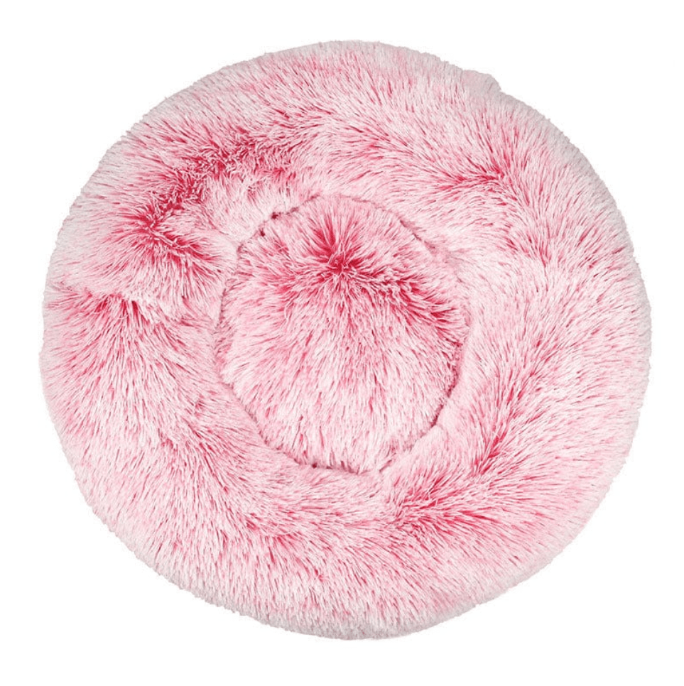 Haustierbett FLUFF MIX Flauschiges Hunde- Katzenbett Pink / XS - ⌀40 cm