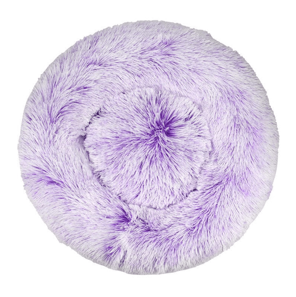 Haustierbett FLUFF MIX Flauschiges Hunde- Katzenbett Purple / XS - ⌀40 cm
