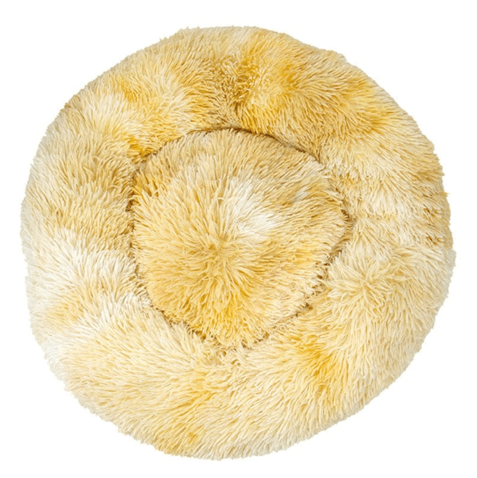 Haustierbett FLUFF MIX Flauschiges Hunde- Katzenbett Sunflower / XS - ⌀40 cm