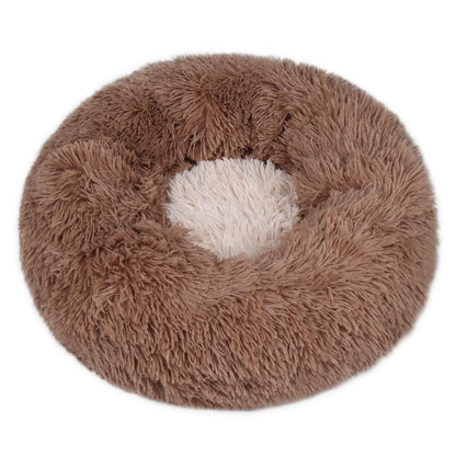 Haustierbett FLUFF MULTI Flauschiges Tierbett Brown / XS- ⌀40 cm