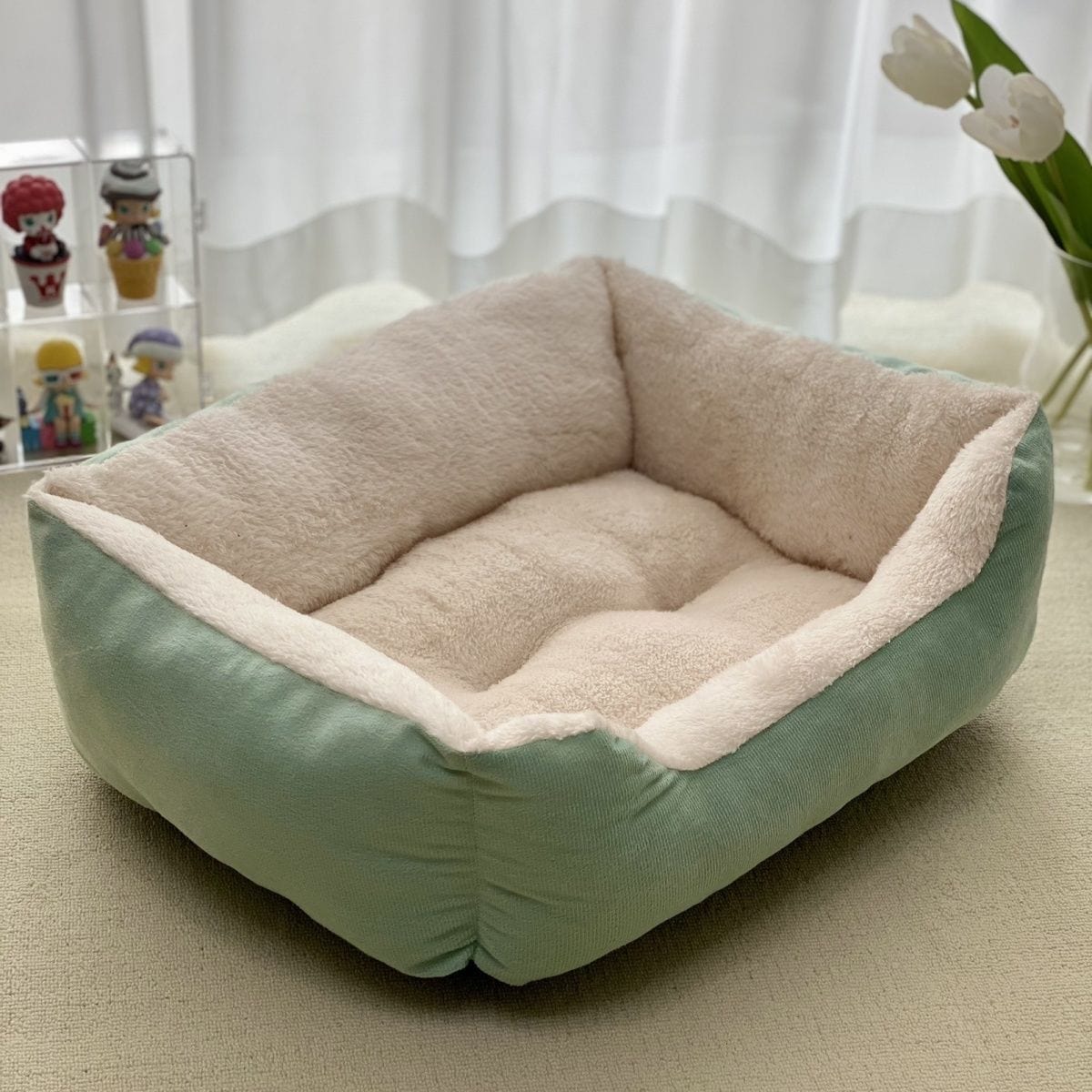 Haustierbett RUSTY Winter Tierbett aus Flanell Green / XS