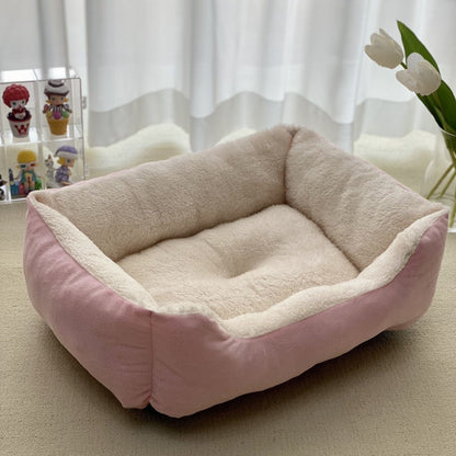 Haustierbett RUSTY Winter Tierbett aus Flanell Pink / XS