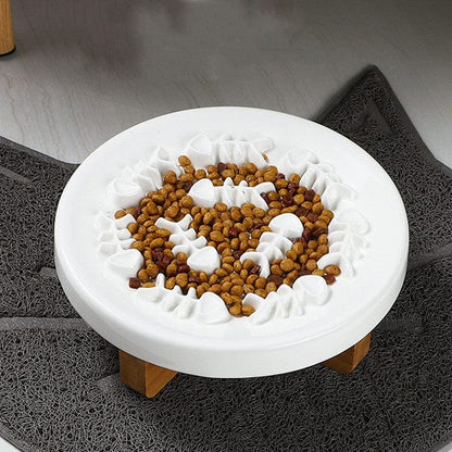 Haustierenapf ENJOY Erhöhter Keramiknapf mit Slow-Feed-Design – Stilvoll &amp; Funktional SET