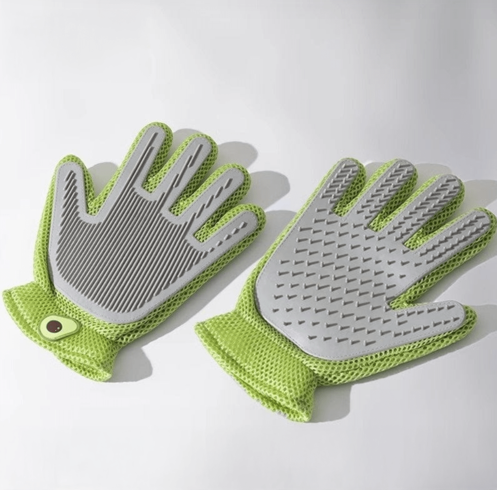 Haustierpflege Handschuh JOHN Haustierpflege Handschuh – Multifunktionale Silikonbürste für Bad, Massage und Haarentfernung Avocado