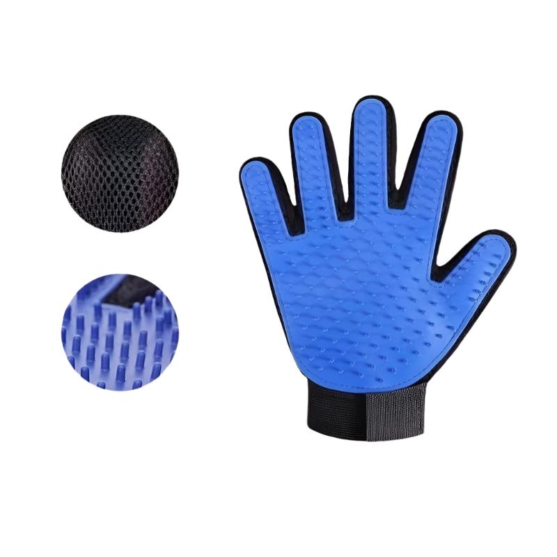 Haustierpflege Handschuh JOHN Haustierpflege Handschuh – Multifunktionale Silikonbürste für Bad, Massage und Haarentfernung Blue