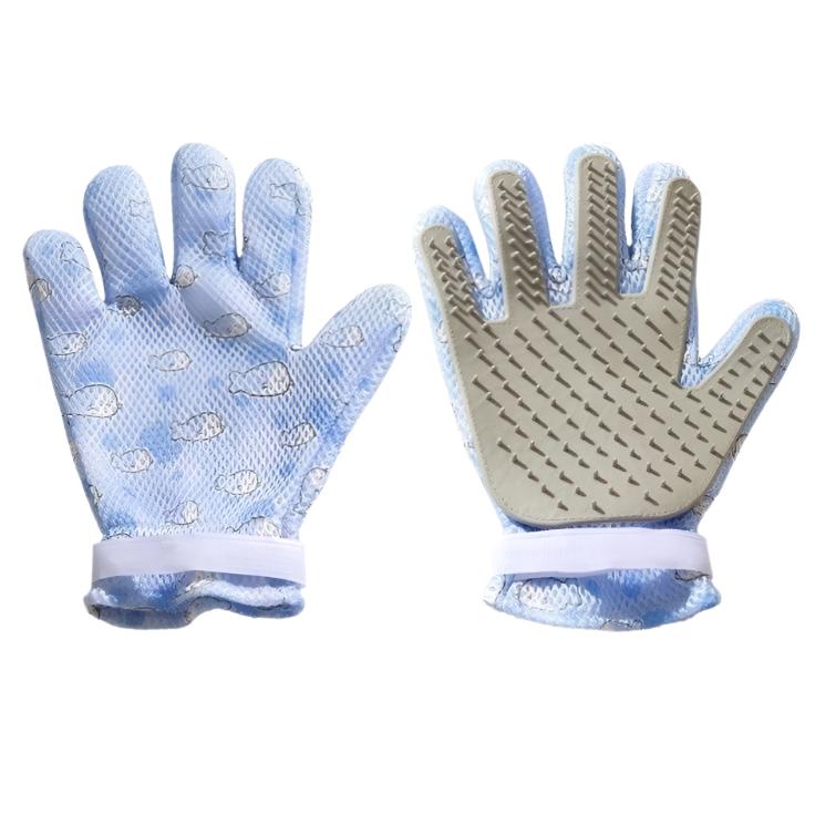 Haustierpflege Handschuh JOHN Haustierpflege Handschuh – Multifunktionale Silikonbürste für Bad, Massage und Haarentfernung Fish