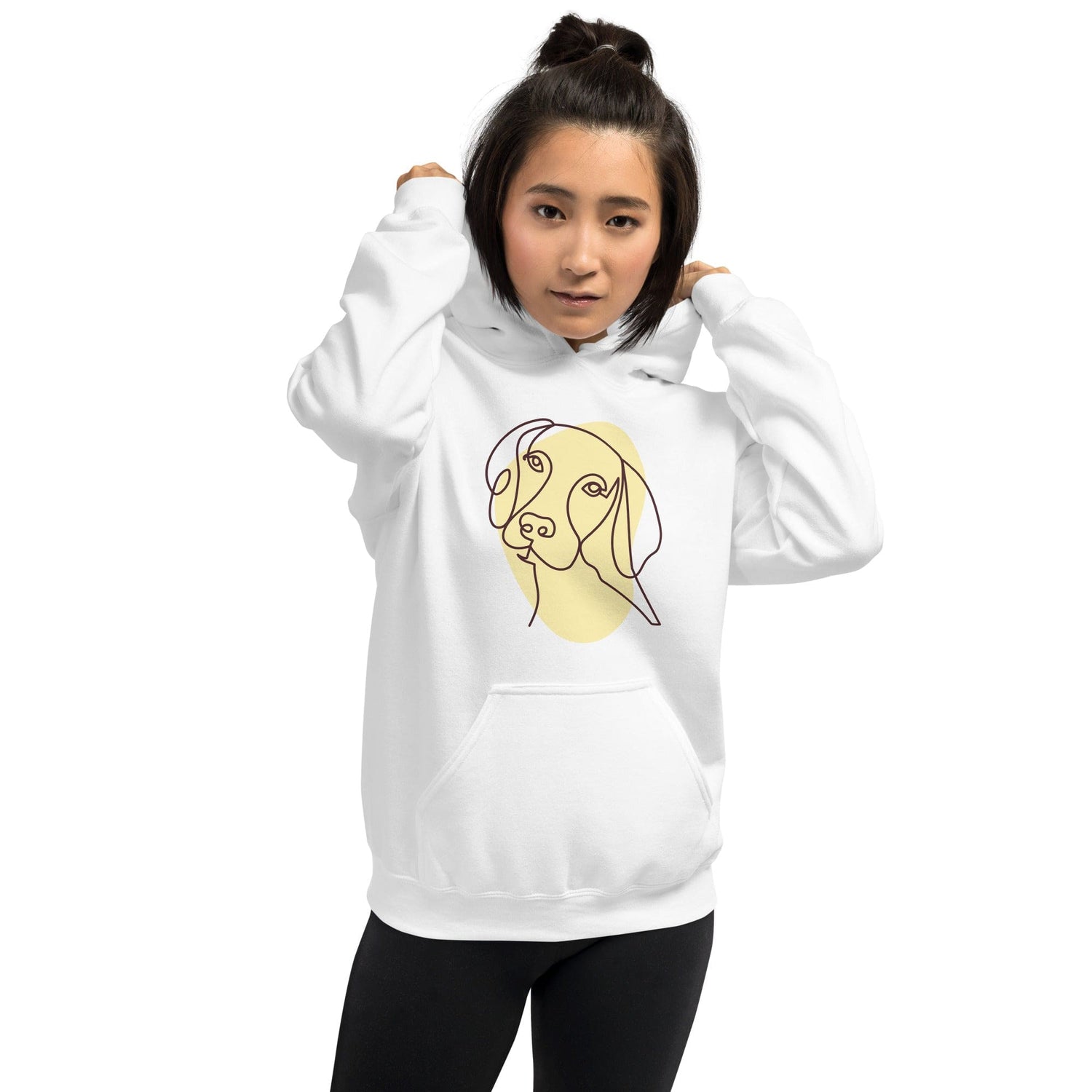 Hundebesitzer Kleidung DOGGO Kuscheliger Hoodie für Hundeliebhaber White / S