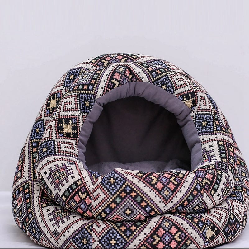 Hundebett NALA Flauschig &amp; Warm Kuschelhöhle Mosaic / S