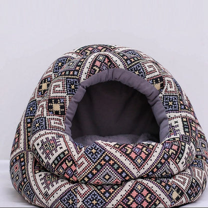 Hundebett NALA Flauschig &amp; Warm Kuschelhöhle Mosaic / S