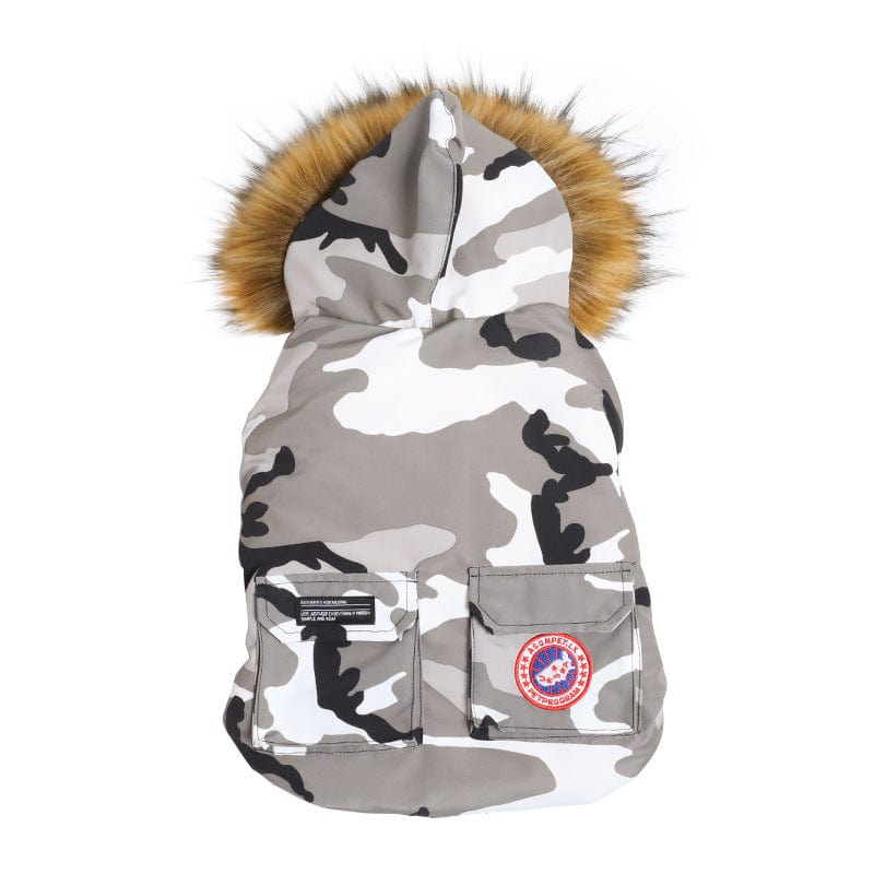 Hundejacke SKI EXTRA Warmer &amp; Wasserdichter Wintermantel für Hunde White Camo / M