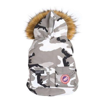 Hundejacke SKI EXTRA Warmer &amp; Wasserdichter Wintermantel für Hunde White Camo / M