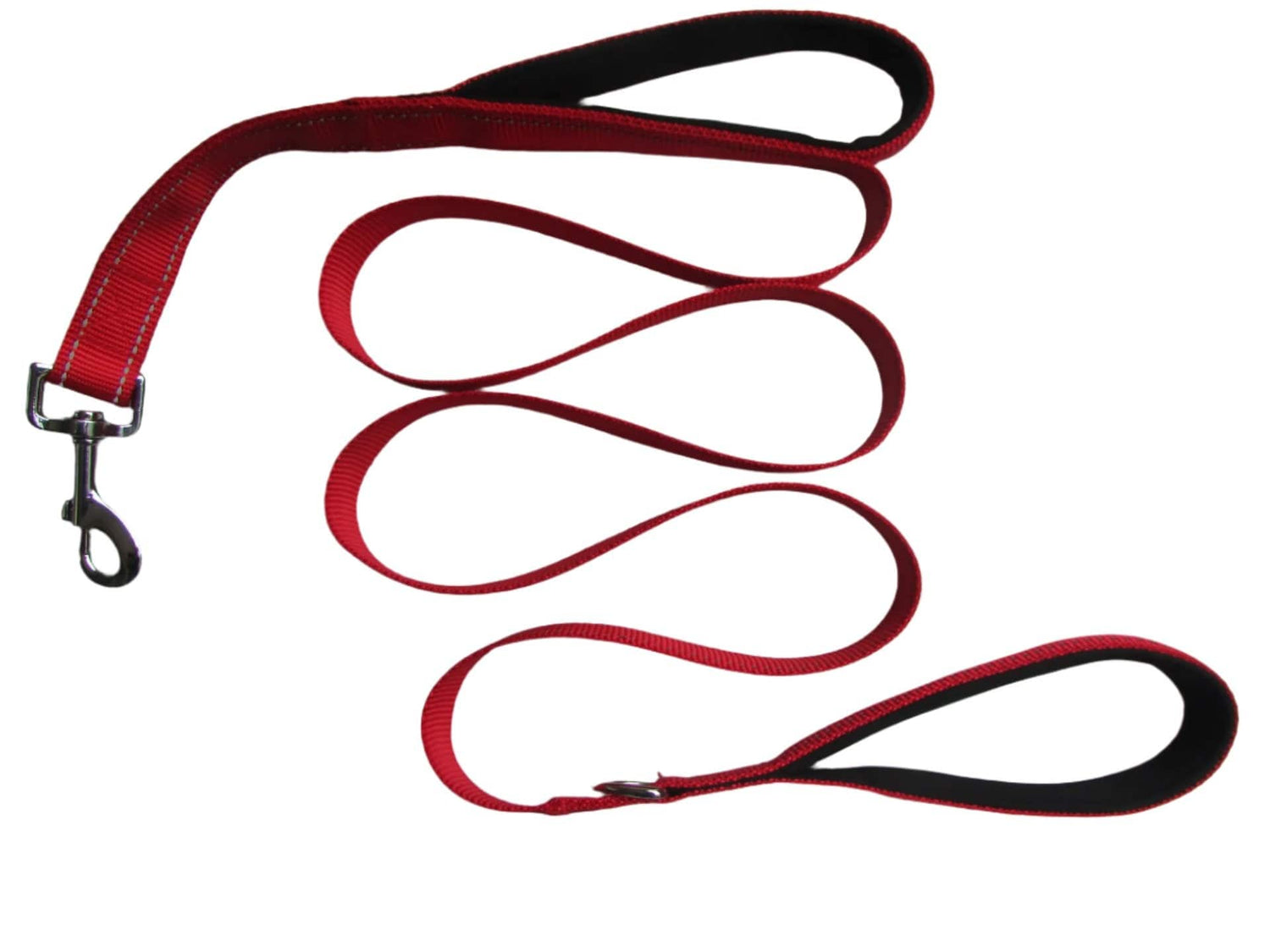 Hundeleine DRACO Doppelseitige Hundeleine mit Reflektorstreifen 1,8m Red