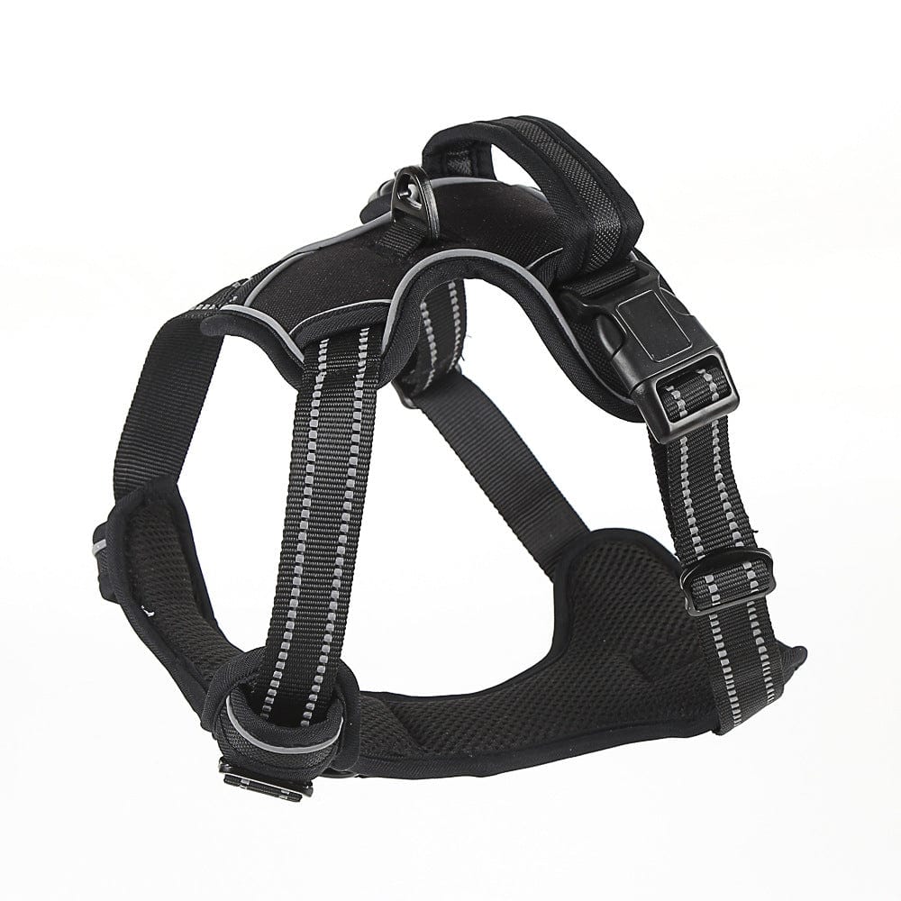 Hundeleine NO PULL Hundegeschirr – Atmungsaktiv, Reflektierend, Verstellbar Black / S