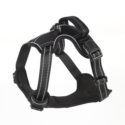Hundeleine NO PULL Hundegeschirr – Atmungsaktiv, Reflektierend, Verstellbar Black / S