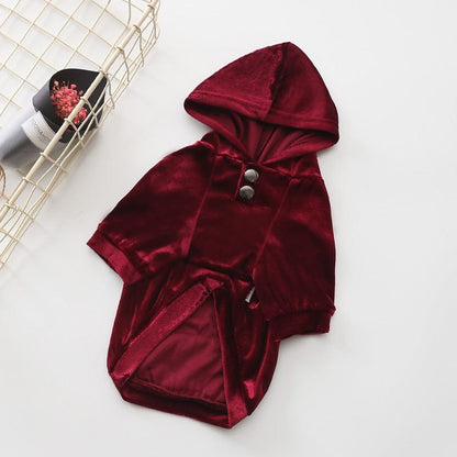 Hundepullover AMORE MIO Velvet Lux Kuscheliger Hoodie für Hunde Heart Ruby / XS