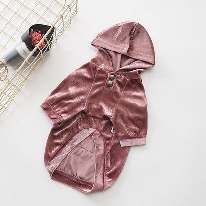 Hundepullover AMORE MIO Velvet Lux Kuscheliger Hoodie für Hunde Powder Pink / XS