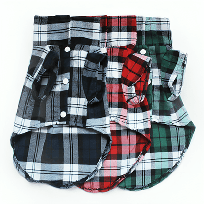 Hundeshirt CASIO Lässiges Plaid Shirt für kleine Hunde