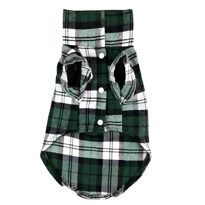 Hundeshirt CASIO Lässiges Plaid Shirt für kleine Hunde Green / XS