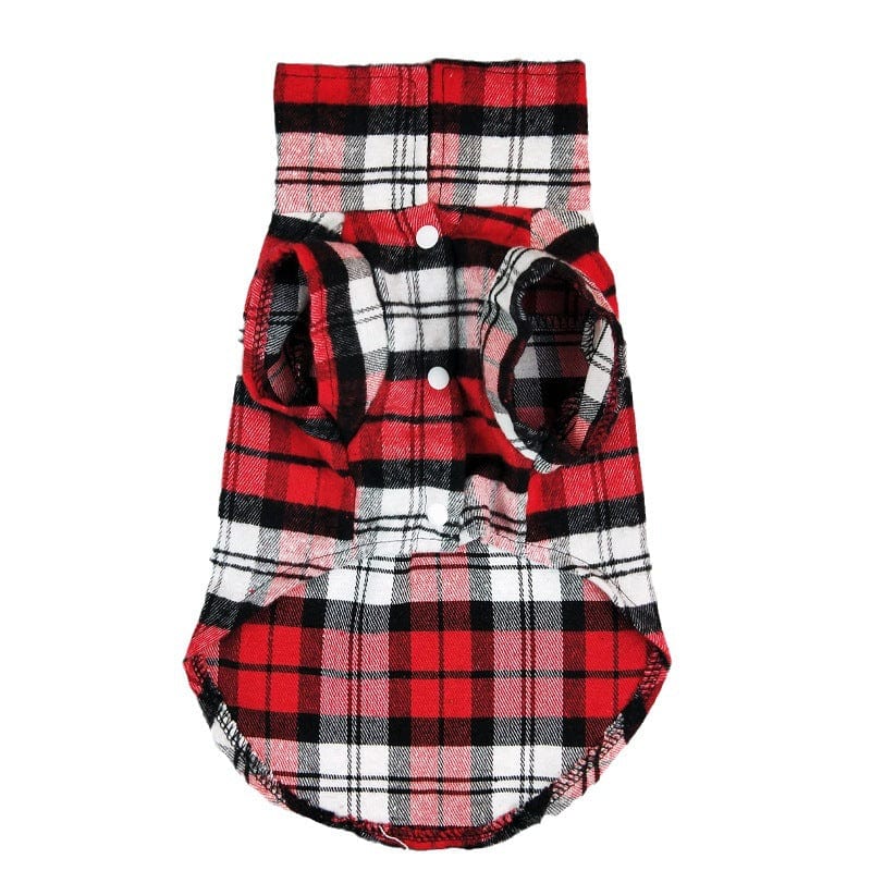 Hundeshirt CASIO Lässiges Plaid Shirt für kleine Hunde Red / XS