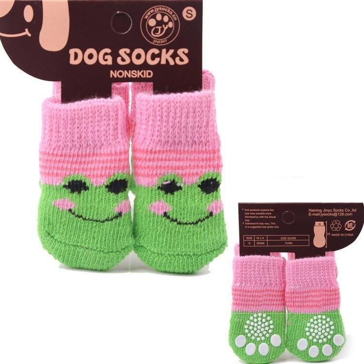 Hundesocken MURU Rutschfeste Hundesocken – 4er-Pack Green Frog / S