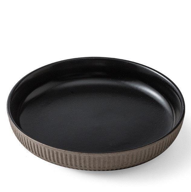 Katzen Futterschale STONE Elegante Keramik-Futterschale für Katzen – Flach und komfortabel Onyx / ⌀ 20 cm