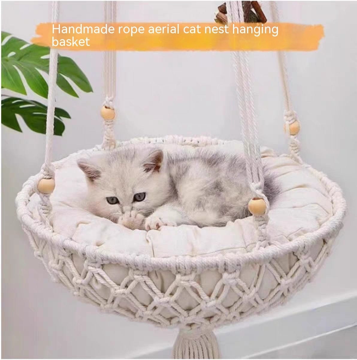 Katzenbett BOHO Stylisches Macrame Swing für Katze ⌀ 40 cm / 2