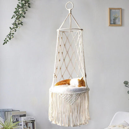 Katzenbett BOHO Stylisches Macrame Swing für Katze ⌀ 40 cm / 3
