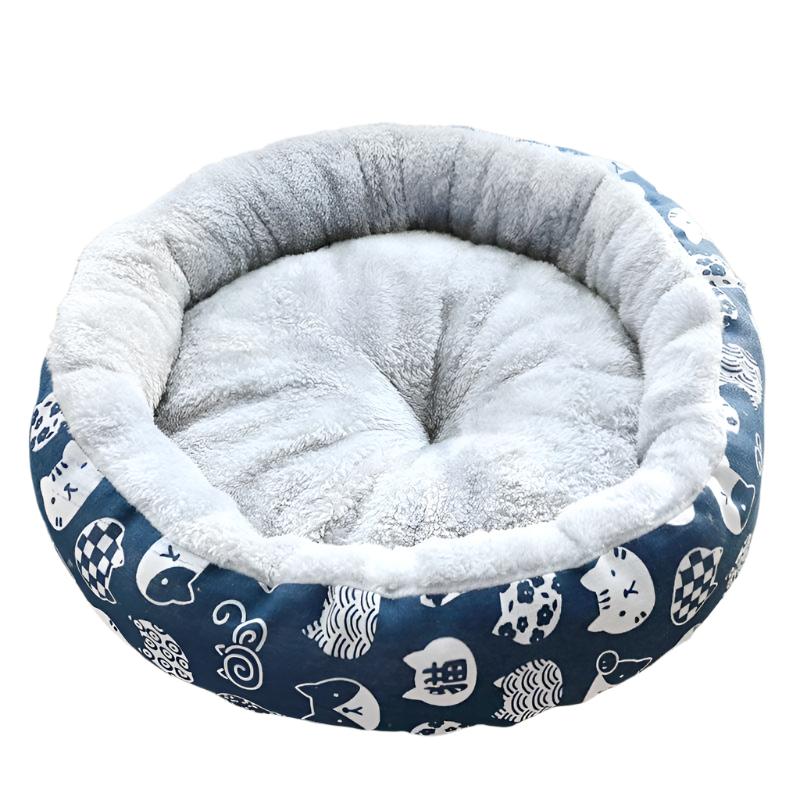 Katzenbett ELLE Stylisches Katzenbett mit erhöhtem Rand Blue Kitten / S