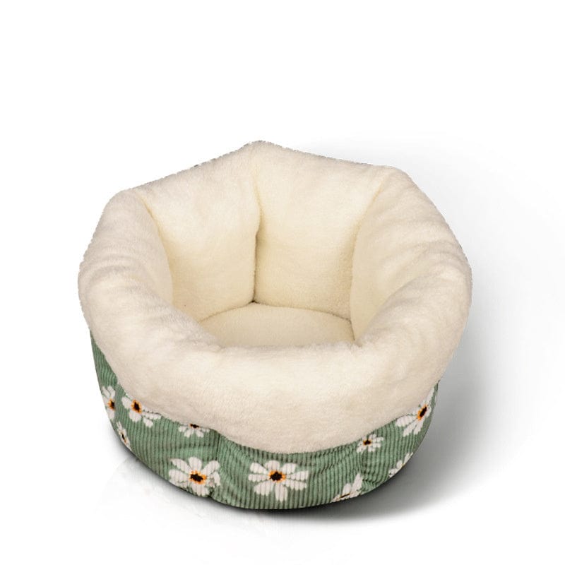 Katzenbett FLOLRES Stylisches Winterbett für Katzen Green Flores / S