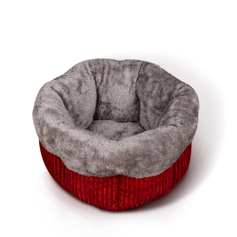 Katzenbett FLOLRES Stylisches Winterbett für Katzen Red / S