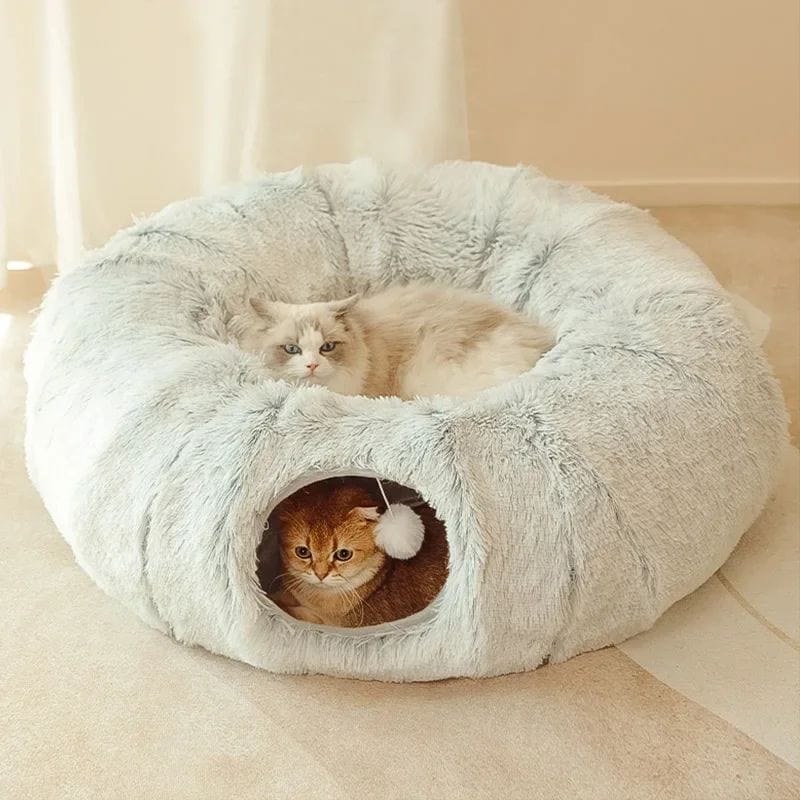 Katzenbett MILLIE Tunnel-Katzenbett - Kuscheliges Donut-Design