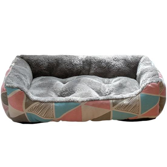 Katzenbett MISHKA Kuscheliges Hunde- und Katzenbett für alle Jahreszeiten Triangles / 50x40 cm