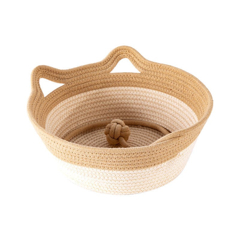 Katzenbett NATUR Handgewebtes Katzenbett aus Leinen ⌀ 45 cm ⌀ 45 cm