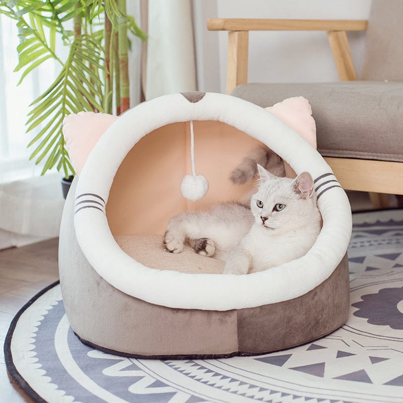 Katzenbett PLAY Katzenbett mit Spielzeug – Flauschig, Warm, und Waschbar Kitty / S