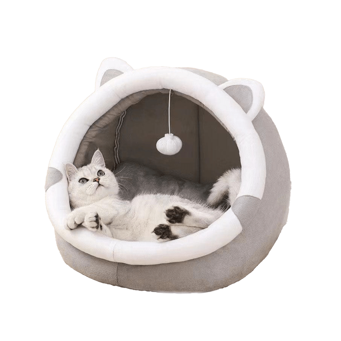 Katzenbett PLAY Katzenbett mit Spielzeug – Flauschig, Warm, und Waschbar Puppy / S