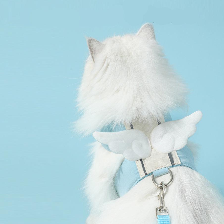Katzengeschirr ANGEL Verstellbares Katzengeschirr im Engelsflügel-Design + Leine 1,5m