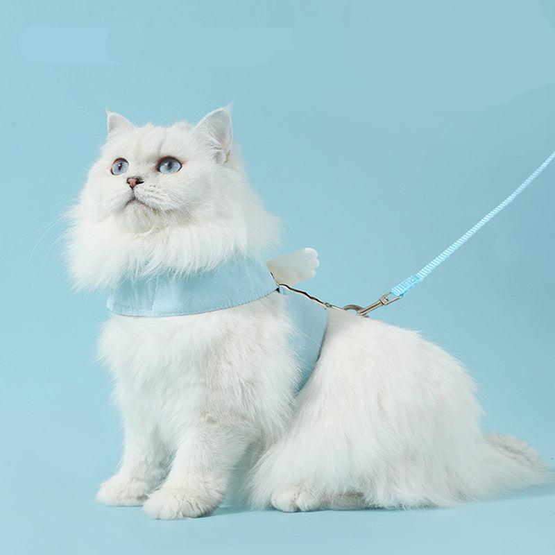 Katzengeschirr ANGEL Verstellbares Katzengeschirr im Engelsflügel-Design + Leine 1,5m