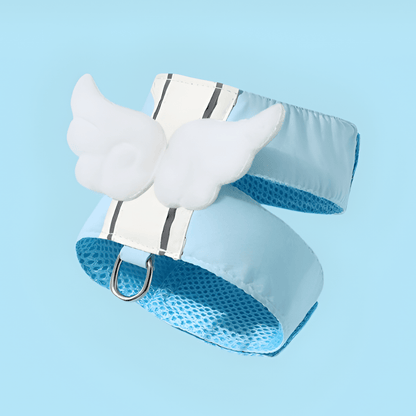 Katzengeschirr ANGEL Verstellbares Katzengeschirr im Engelsflügel-Design + Leine 1,5m Blue / S