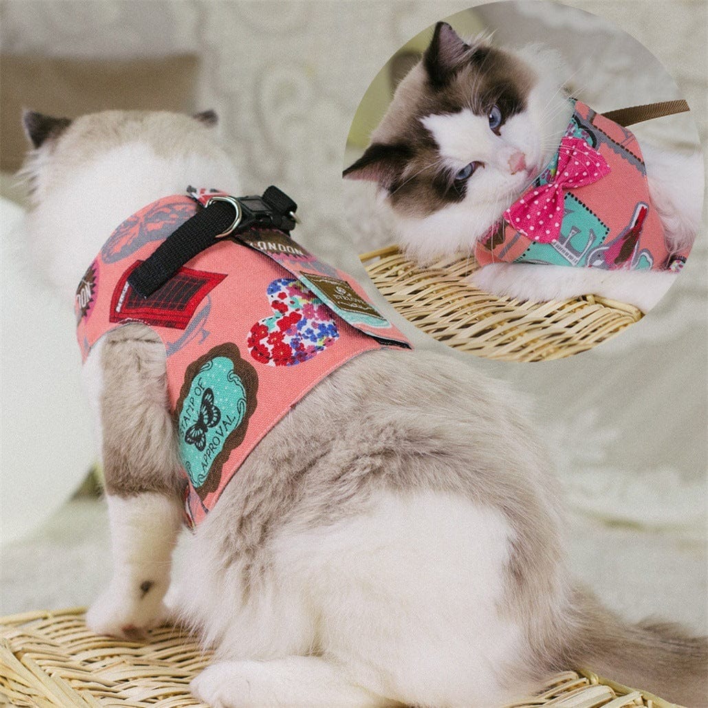 Katzengeschirr BOWIE Katzengeschirr SET mit Leine – Sicher, süß &amp; bequem für stilvolle Katzen Sugar / S