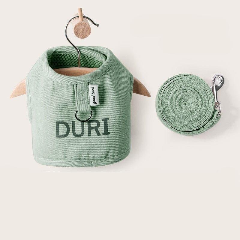 Katzengeschirr DURI Atmungsaktives Katzengeschirr mit Leine 1,4m Olive Green / S