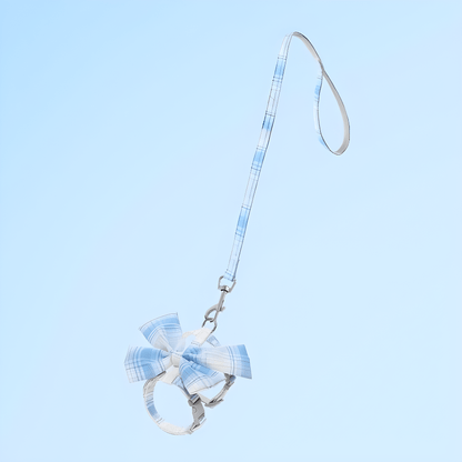 Katzengeschirr PABLO Elegantes Katzengeschirr SET mit Leine 1,25m Mist Blue / S