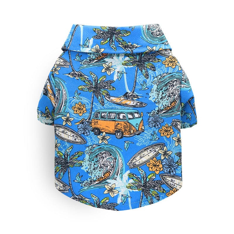 Katzenhemd HONOLULU Hawaiian Style Sommerliches Tierhemd Surfer / XS