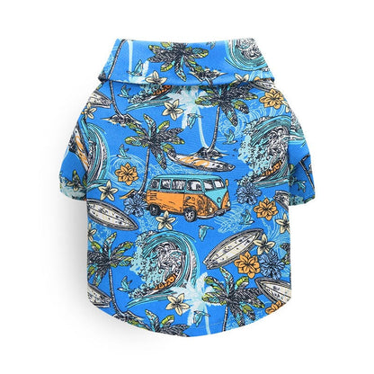Katzenhemd HONOLULU Hawaiian Style Sommerliches Tierhemd Surfer / XS