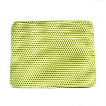 Katzenmatte LUCY Doppellagige Katzenmatte – Effizienter Schutz vor Streuverlust Green / 30x30 cm