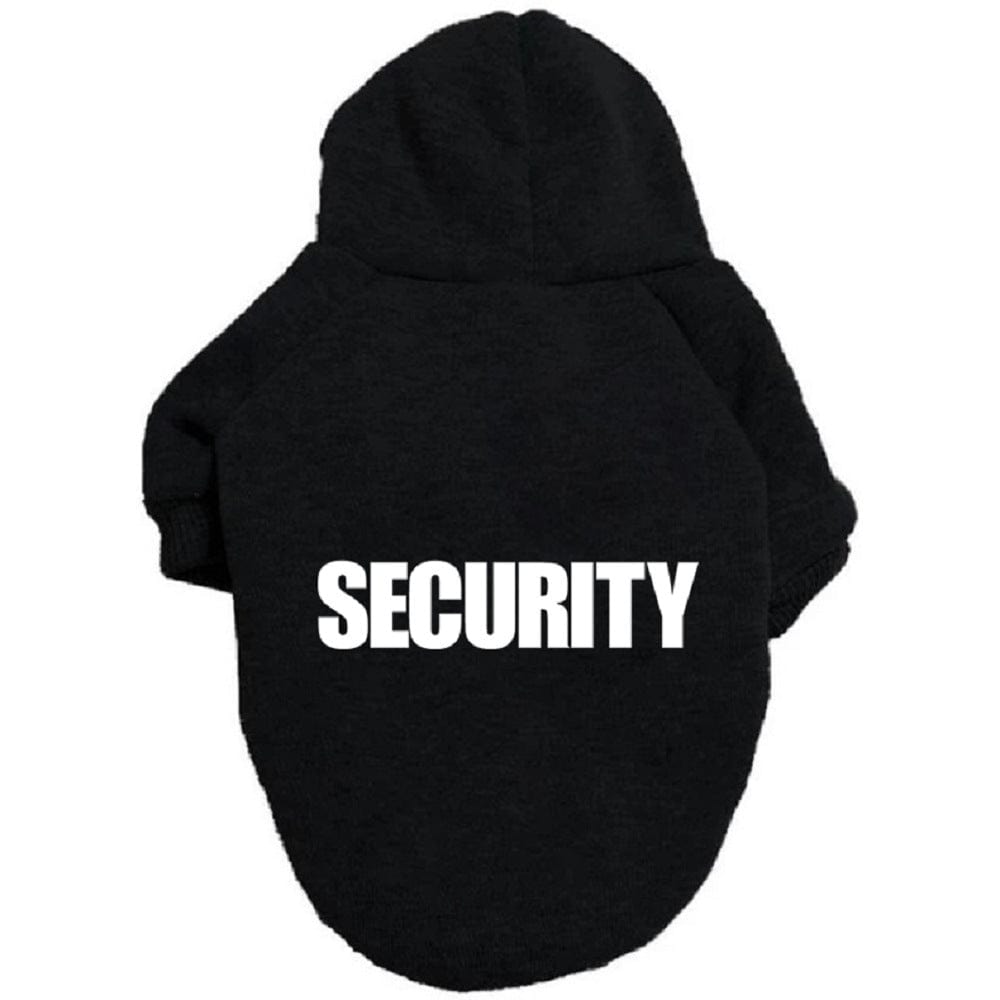 Katzenpullover FREEZE! SECURITY Kuscheliger Tier-Hoodie Black / XS