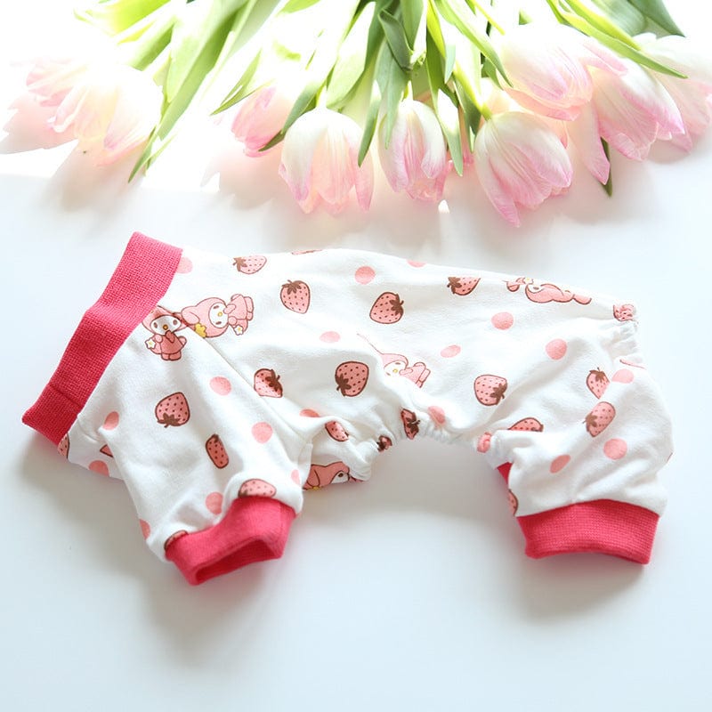 Katzenpyjama NAPPY Süße Kuschel-Pyjama für Haustiere Strawberry / XS